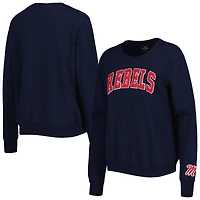 Women's Colosseum Navy Ole Miss Rebels Campanile Pullover Sweatshirt