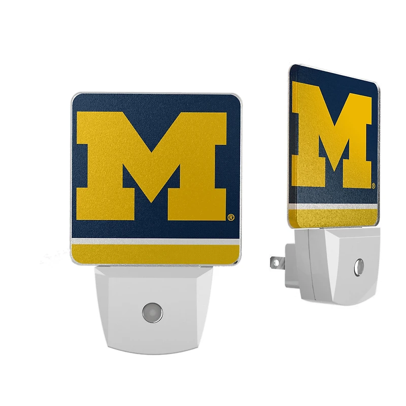 Michigan Wolverines Stripe Design Nightlight 2-Pack