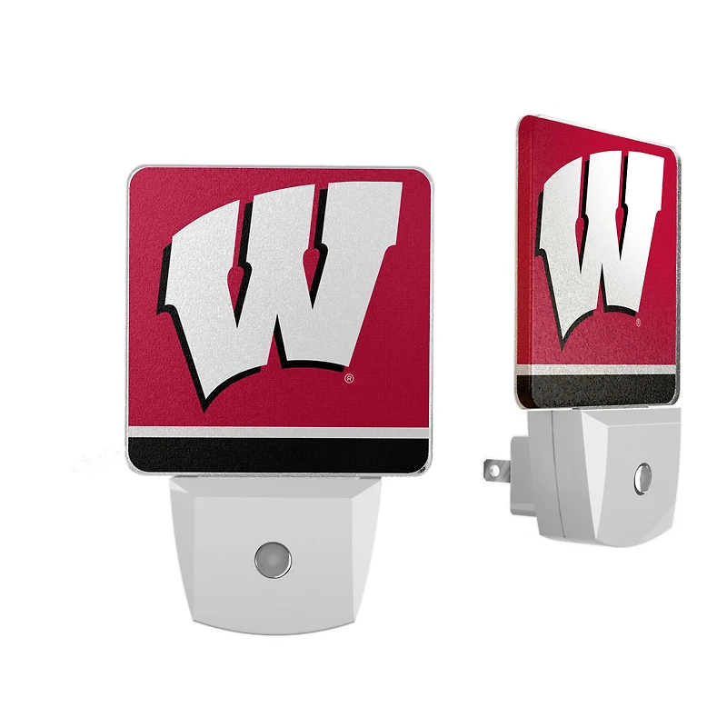 Wisconsin Badgers Stripe Design Nightlight 2-Pack