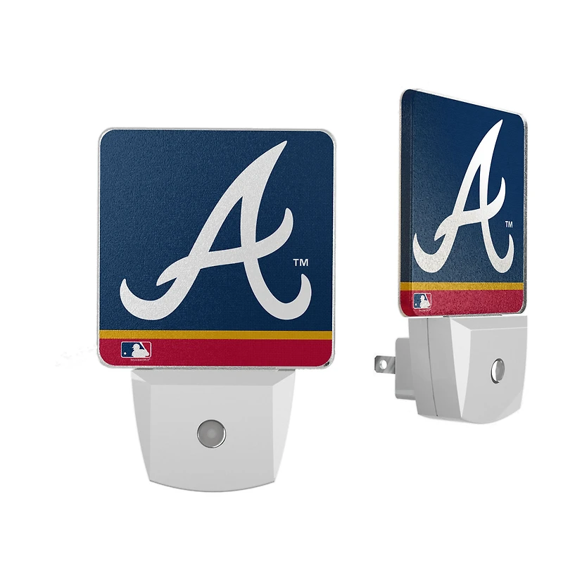 Atlanta Braves Alternate Logo Stripe Design Nightlight 2-Pack