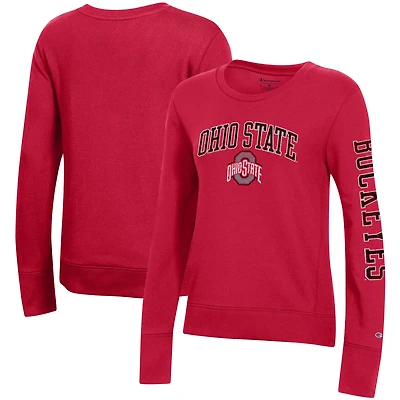 Women's Champion Scarlet Ohio State Buckeyes University 2.0 Fleece Sweatshirt