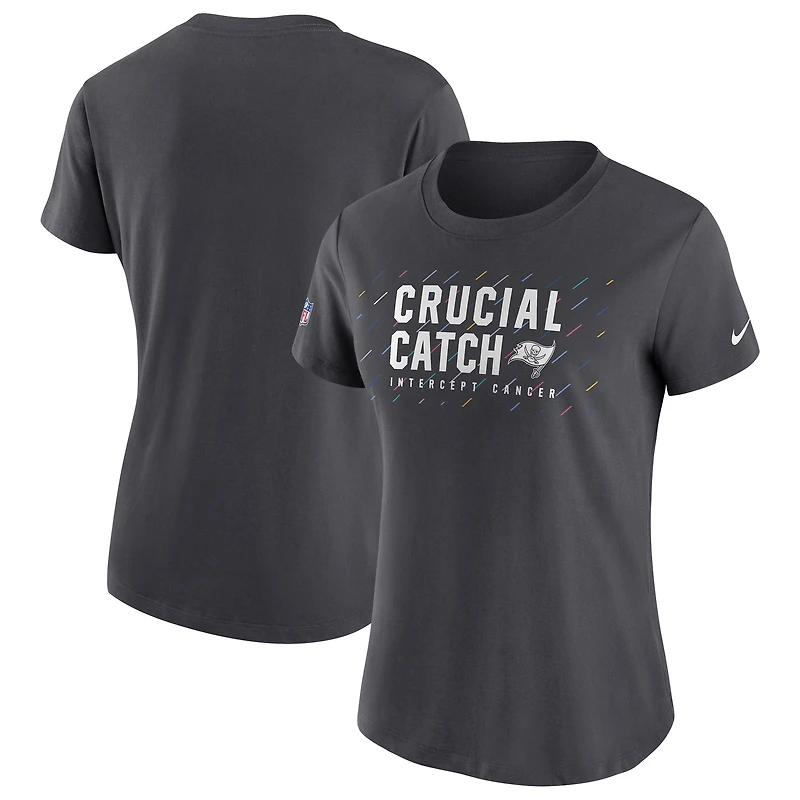 Women's Nike Anthracite Tampa Bay Buccaneers NFL Crucial Catch Performance T-Shirt