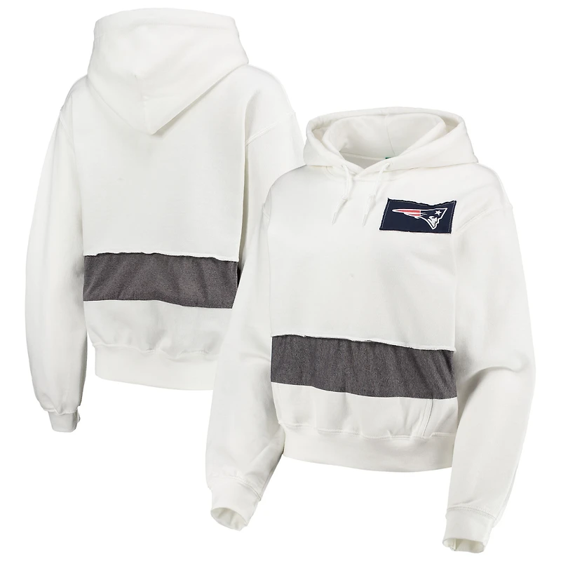 Women's Refried Apparel White New England Patriots Sustainable Crop Dolman Pullover Hoodie