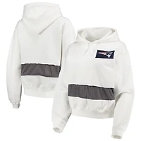 Women's Refried Apparel White New England Patriots Sustainable Crop Dolman Pullover Hoodie
