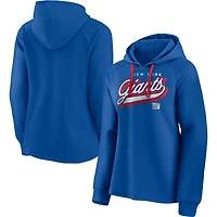 Women's Fanatics Royal/Red New York Giants First Contact Raglan Pullover Hoodie