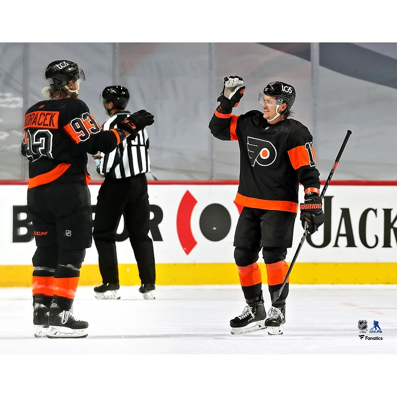 Travis Konecny Philadelphia Flyers Unsigned 1st NHL Hat Trick Celebration Photograph