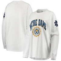 Women's Pressbox White Notre Dame Fighting Irish Edith Long Sleeve Oversized Top