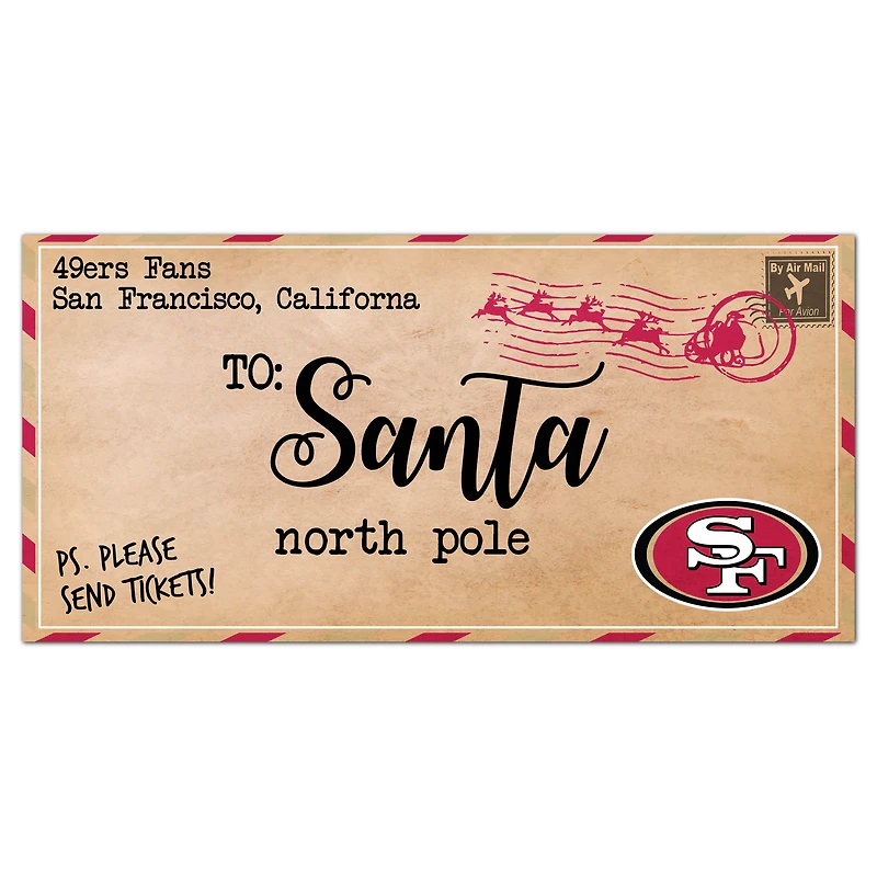 San Francisco 49ers 6'' x 12'' Letter to Santa Sign