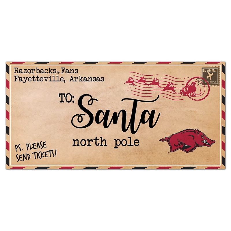 Arkansas Razorbacks 6'' x 12'' Letter to Santa Sign