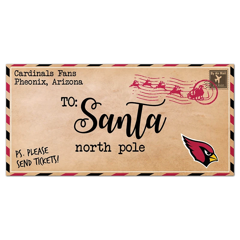 Arizona Cardinals 6'' x 12'' Letter to Santa Sign