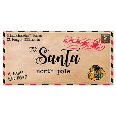 Chicago Blackhawks 6'' x 12'' Letter to Santa Sign