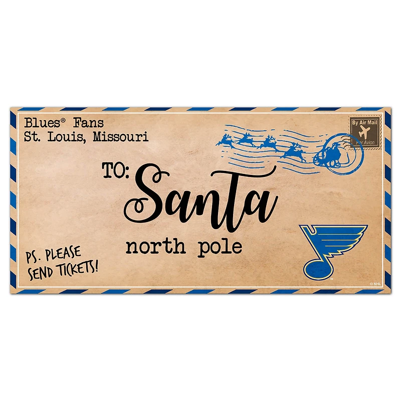 St. Louis Blues 6'' x 12'' Letter to Santa Sign