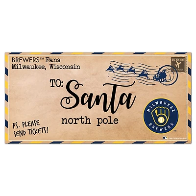 Milwaukee Brewers 6'' x 12'' Letter to Santa Sign