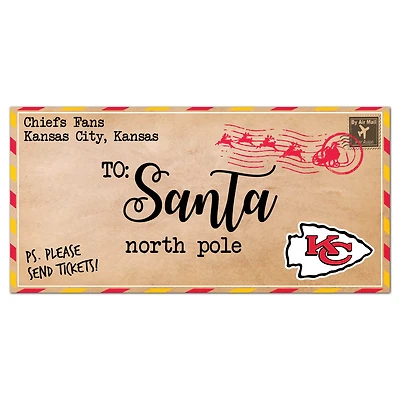 Kansas City Chiefs 6'' x 12'' Letter to Santa Sign