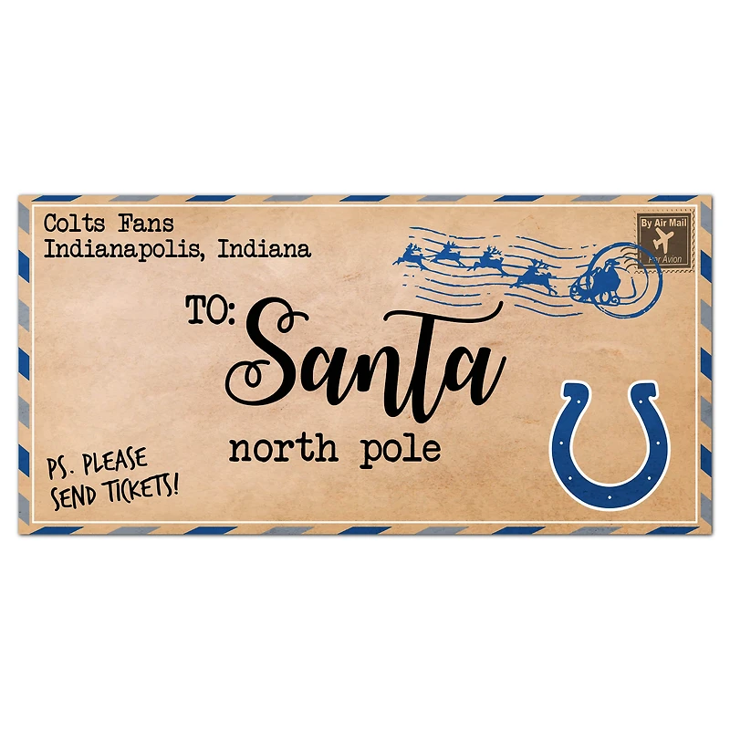 Indianapolis Colts 6'' x 12'' Letter to Santa Sign
