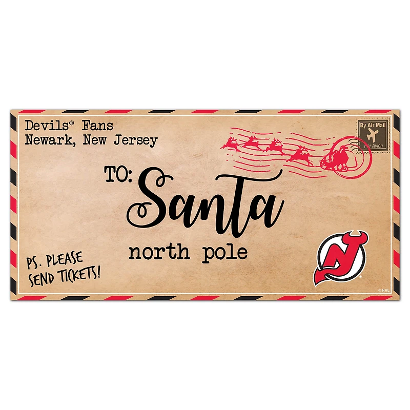 New Jersey Devils 6'' x 12'' Letter to Santa Sign
