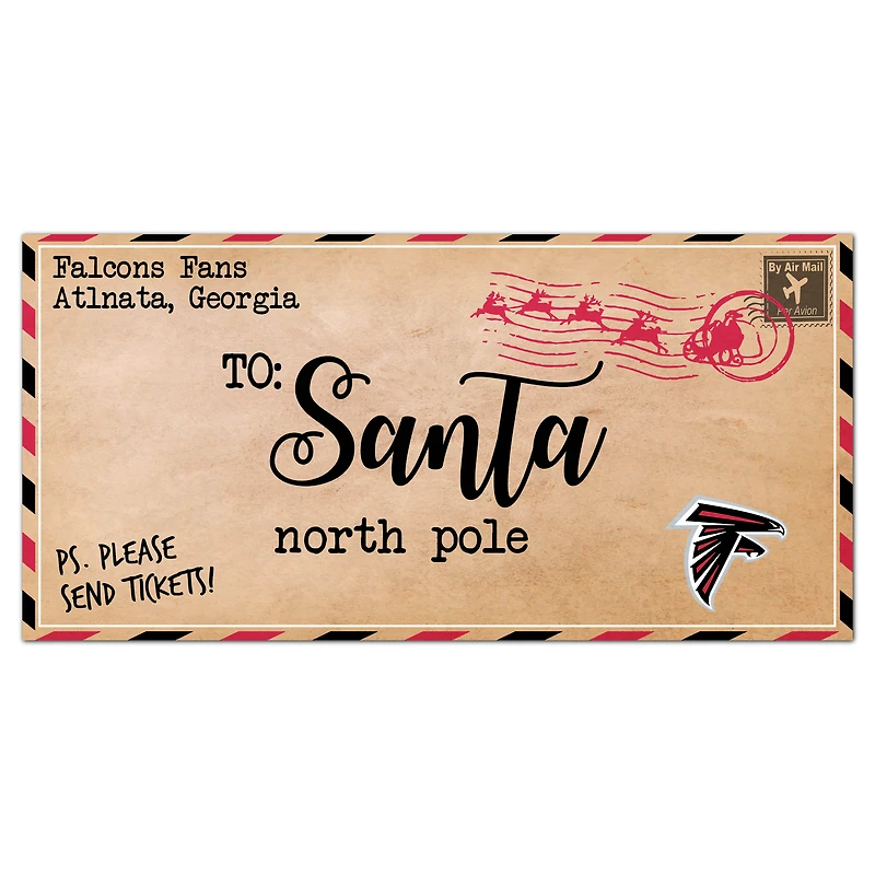 Atlanta Falcons 6'' x 12'' Letter to Santa Sign