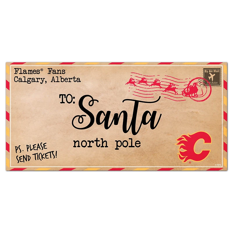 Calgary Flames 6'' x 12'' Letter to Santa Sign