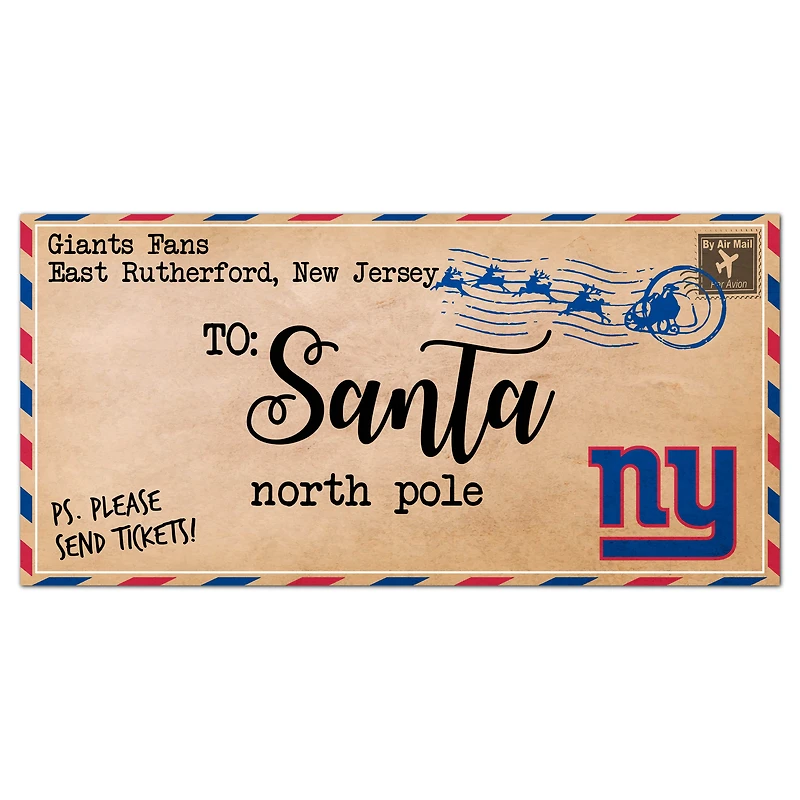 New York Giants 6'' x 12'' Letter to Santa Sign