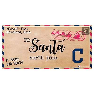 Cleveland Indians 6'' x 12'' Letter to Santa Sign