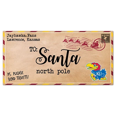 Kansas Jayhawks 6'' x 12'' Letter to Santa Sign