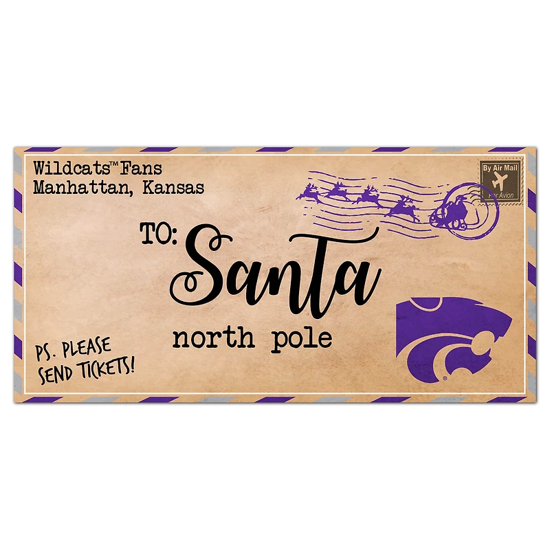 Kansas State Wildcats 6'' x 12'' Letter to Santa Sign