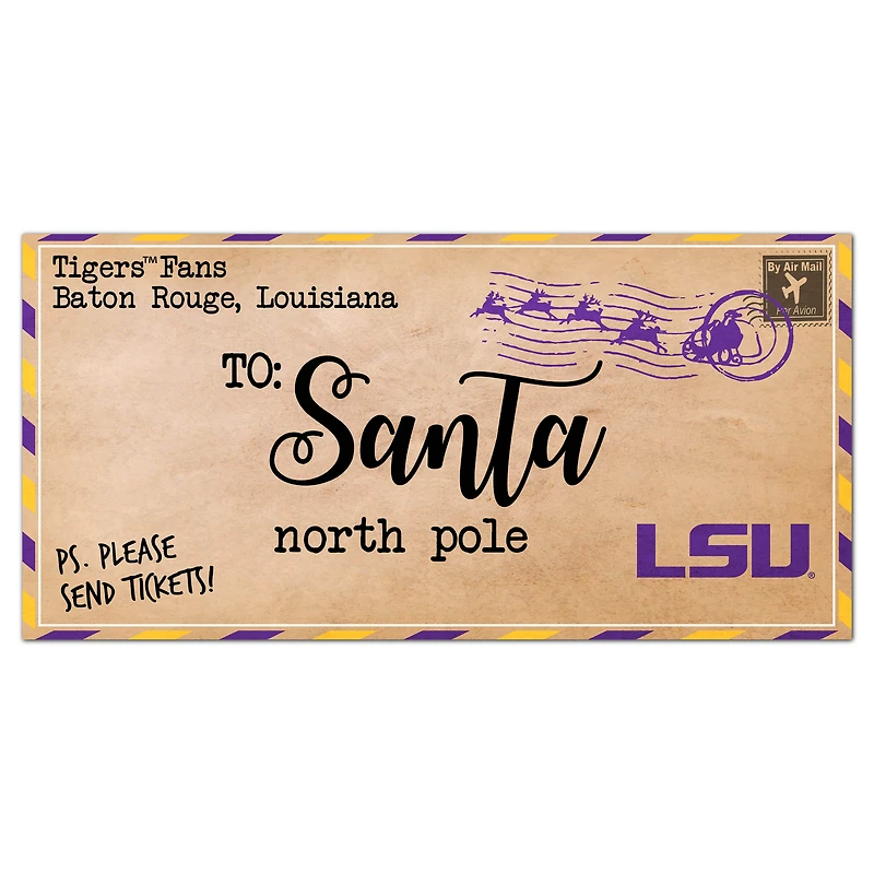 LSU Tigers 6'' x 12'' Letter to Santa Sign