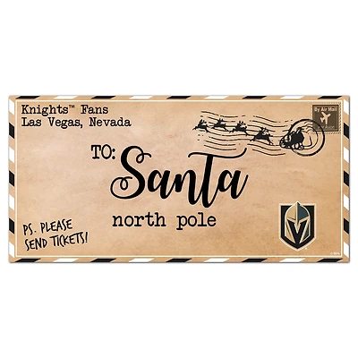 Vegas Golden Knights 6'' x 12'' Letter to Santa Sign