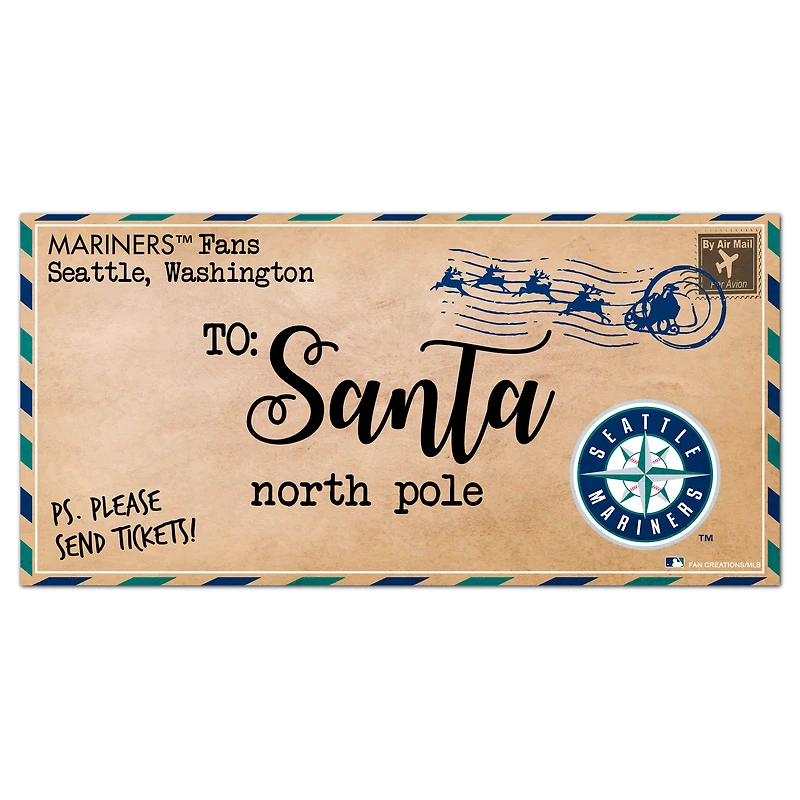 Seattle Mariners 6'' x 12'' Letter to Santa Sign