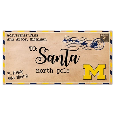 Michigan Wolverines 6'' x 12'' Letter to Santa Sign