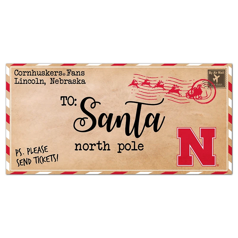 Nebraska Huskers 6'' x 12'' Letter to Santa Sign