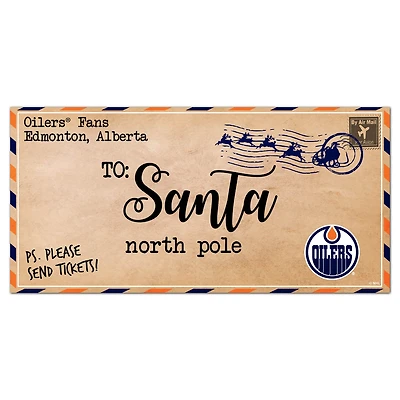 Edmonton Oilers 6'' x 12'' Letter to Santa Sign
