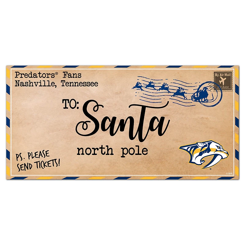 Nashville Predators 6'' x 12'' Letter to Santa Sign