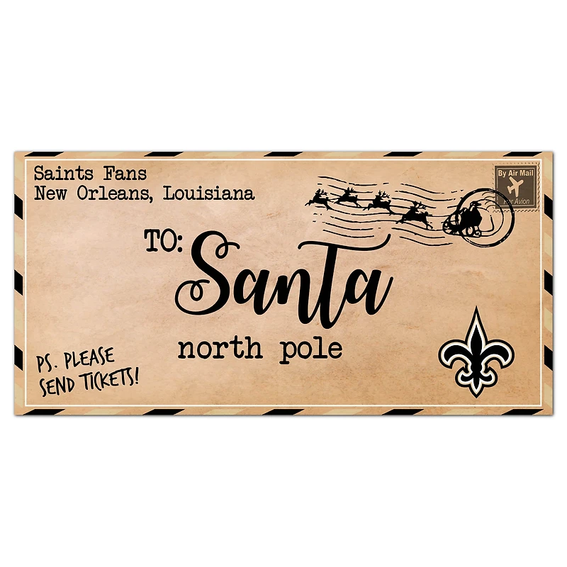 New Orleans Saints 6'' x 12'' Letter to Santa Sign