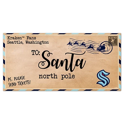 Seattle Kraken 6'' x 12'' Letter to Santa Sign