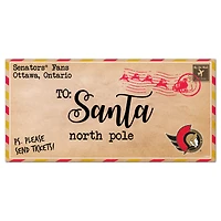 Ottawa Senators 6'' x 12'' Letter to Santa Sign