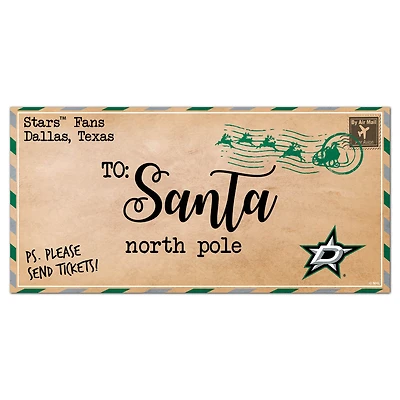 Dallas Stars 6'' x 12'' Letter to Santa Sign