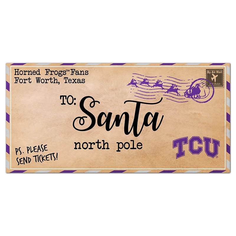 TCU Horned Frogs 6'' x 12'' Letter to Santa Sign