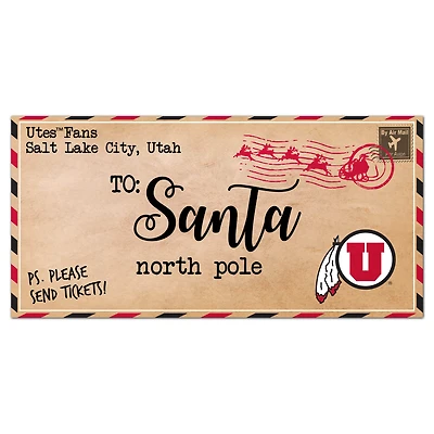 Utah Utes 6'' x 12'' Letter to Santa Sign