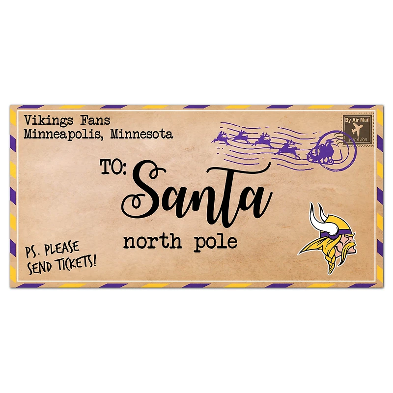 Minnesota Vikings 6'' x 12'' Letter to Santa Sign
