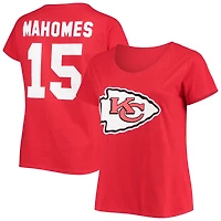 Women's Patrick Mahomes Red Kansas City Chiefs Plus Size Fair Catch Name & Number Scoop Neck T-Shirt