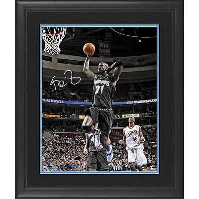 Kevin Garnett Minnesota Timberwolves Framed Autographed 16" x 20" Hand Behind Head Dunking Photograph
