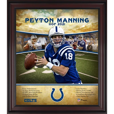 Peyton Manning Indianapolis Colts Framed 15" x 17" Hall of Fame Career Profile