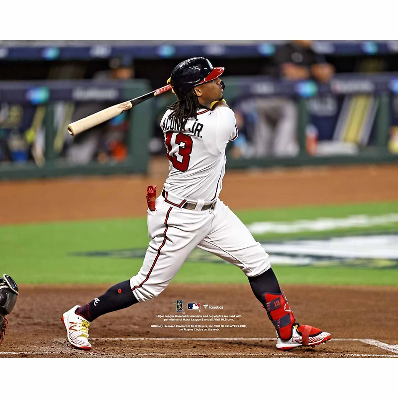 Ronald Acuna Jr. Atlanta Braves Unsigned Home Run Hit Photograph