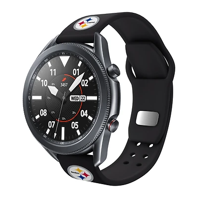 Black Pittsburgh Steelers 22mm Samsung Compatible Watch Band