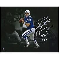 Peyton Manning Indianapolis Colts Autographed 11" x 14" Action Photograph with "HOF 21" Inscription