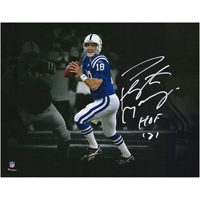 Peyton Manning Indianapolis Colts Autographed 11" x 14" Action Photograph with "HOF 21" Inscription