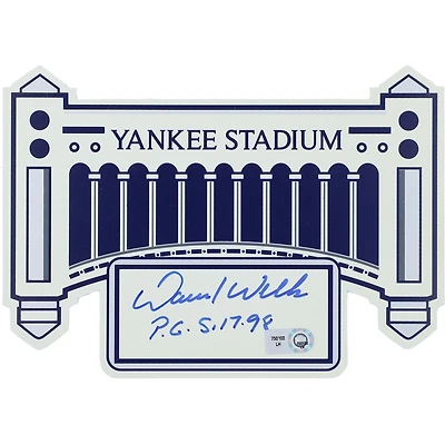 David Wells New York Yankees Autographed Replica Facade Name Plate with ''P.G. 5-17-98'' Inscription