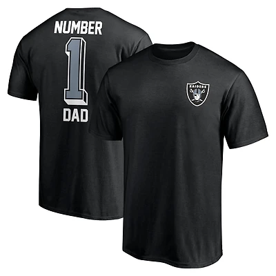 Men's Fanatics Black Las Vegas Raiders #1 Dad T-Shirt