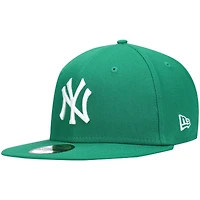 Men's New Era Kelly Green New York Yankees White Logo 59FIFTY Fitted Hat